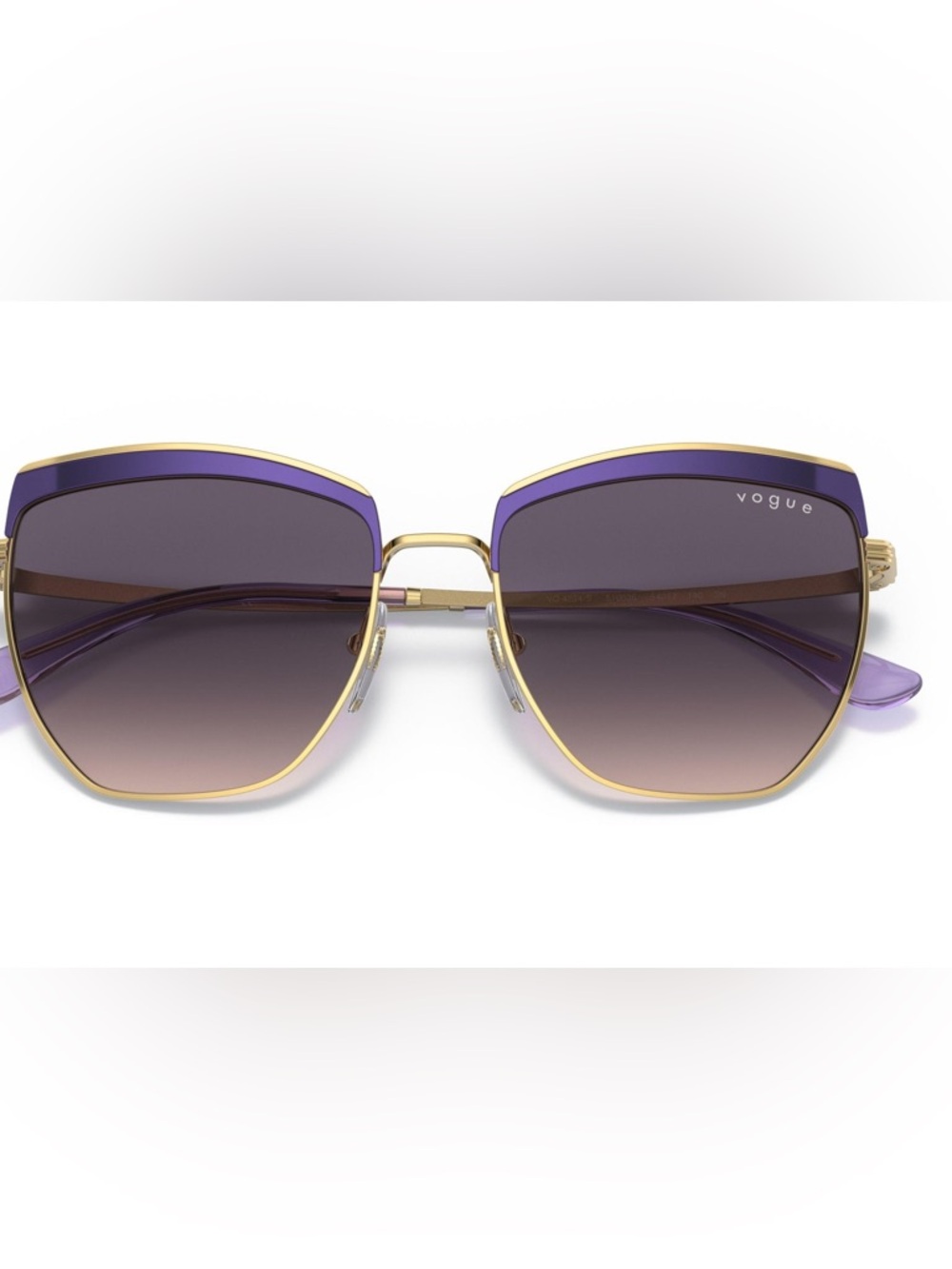 Vogue Eyewear Gold Frame Sunglasses with Purple Trim
